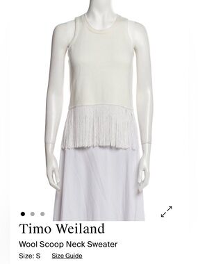 Timo Weiland Ivory Fringe Wool Tank